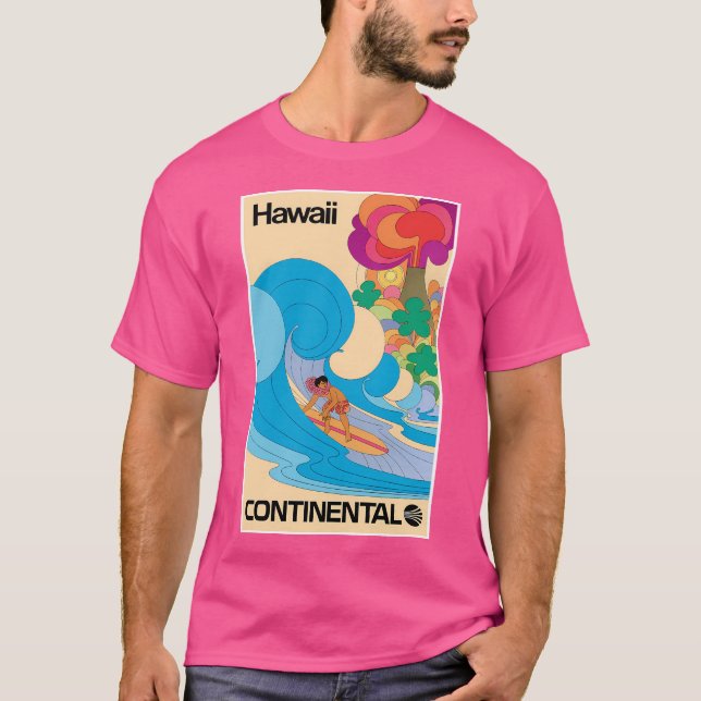 Hawaii Vintage Travel Poster T-Shirt (Front)