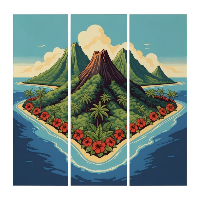 Hawaii Volcanic Island Triptych (Front)