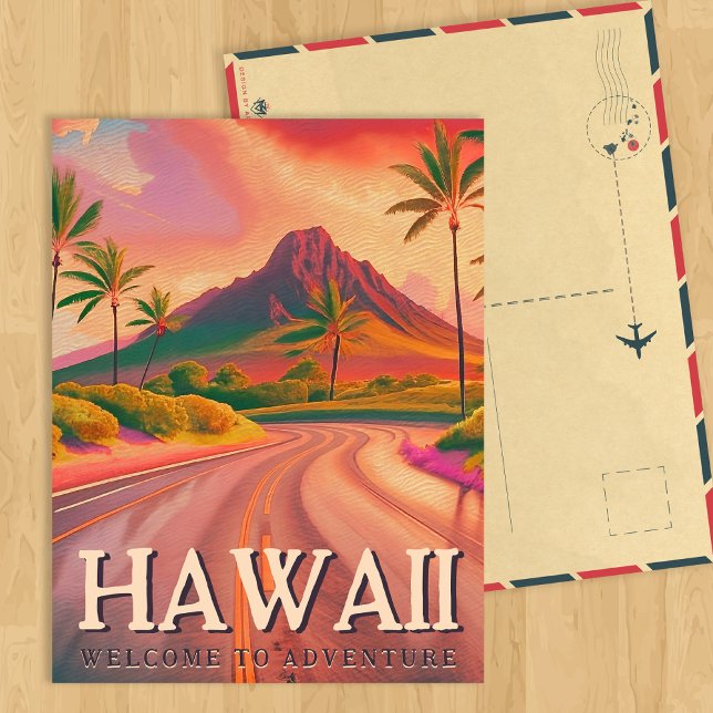 Hawaii Volcano Road Tropical Sunset Souvenirs 1960 Postcard (Creator Uploaded)