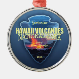Hawaii Volcanoes (arrowhead) Metal Ornament