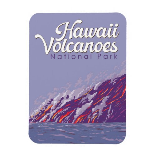 Hawaii Volcanoes National Park Illustration Travel Magnet