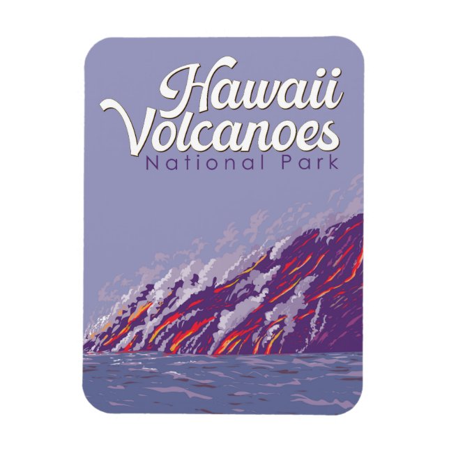 Hawaii Volcanoes National Park Illustration Travel Magnet (Vertical)