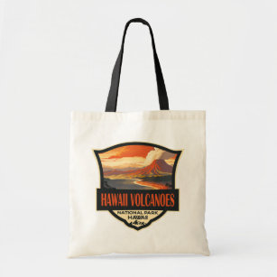 Hawaii Volcanoes National Park Illustration Travel Tote Bag