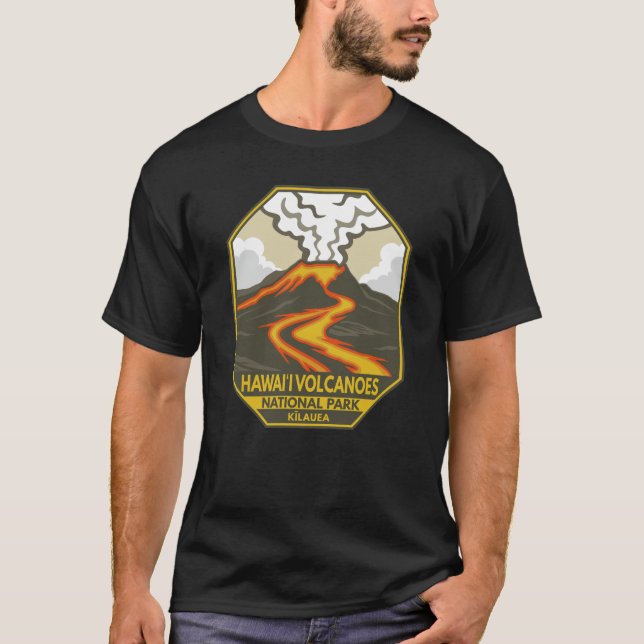 Hawaii Volcanoes National Park Kilauea Retro T-Shirt (Front)