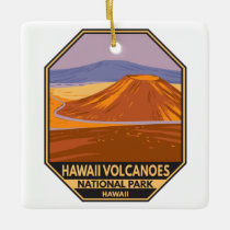 Hawaii Volcanoes National Park Mauna Kea Vintage  Ceramic Ornament