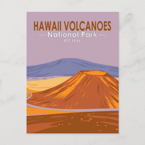 Hawaii Volcanoes National Park Mauna Kea Vintage Postcard