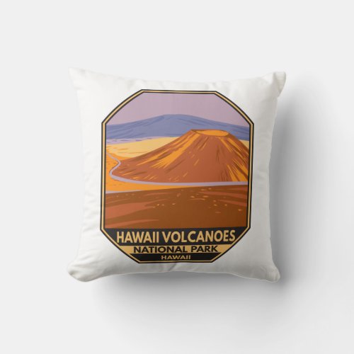 Hawaii Volcanoes National Park Mauna Kea Vintage Throw Pillow