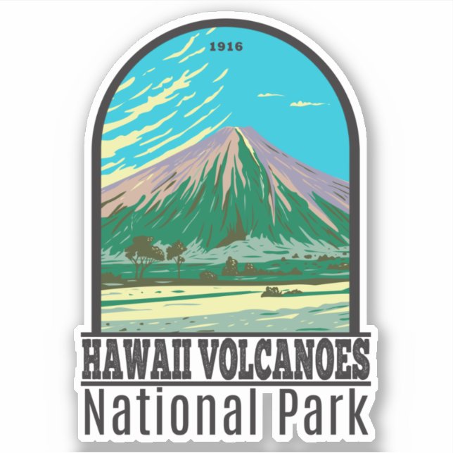 Hawaii Volcanoes National Park Mauna Loa Sticker (Front)