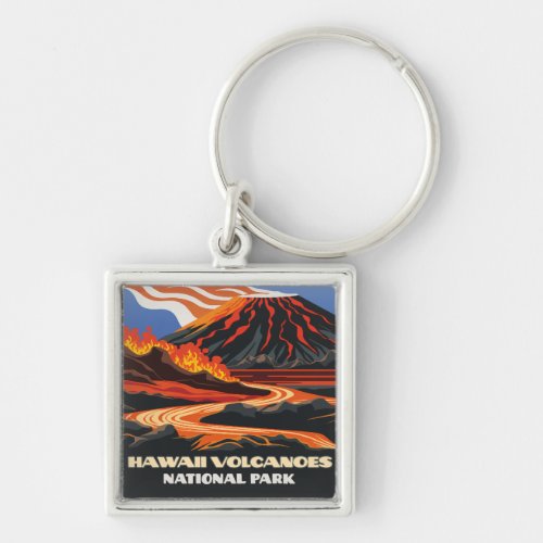 Hawaii Volcanoes National Park Mauna Loa Vintage Keychain