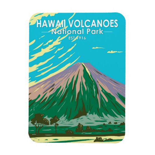 Hawaii Volcanoes National Park Mauna Loa Vintage Magnet