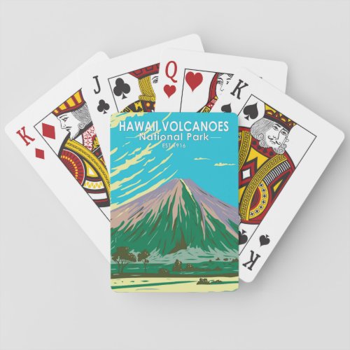 Hawaii Volcanoes National Park Mauna Loa Vintage Playing Cards