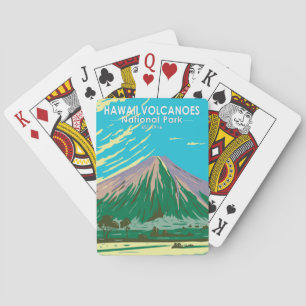 Hawaii Volcanoes National Park Mauna Loa Vintage Poker Cards
