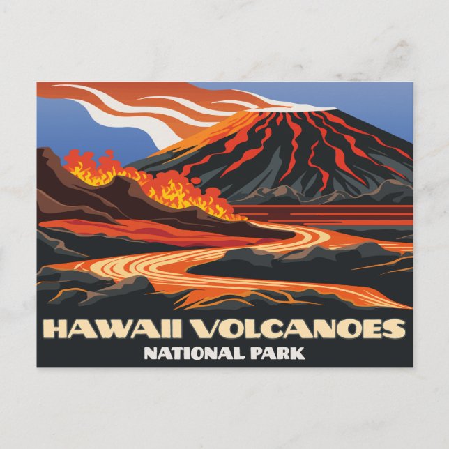 Hawaii Volcanoes National Park Mauna Loa Vintage Postcard (Front)
