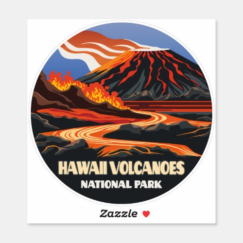 Hawaii Volcanoes National Park Mauna Loa Vintage Sticker