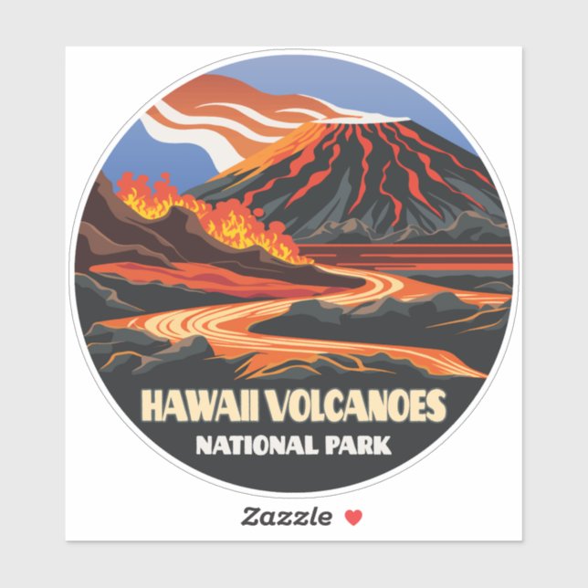 Hawaii Volcanoes National Park Mauna Loa Vintage Sticker (Sheet)