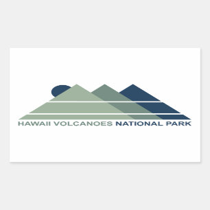Hawaii Volcanoes National Park Mountain Sun Rectangular Sticker