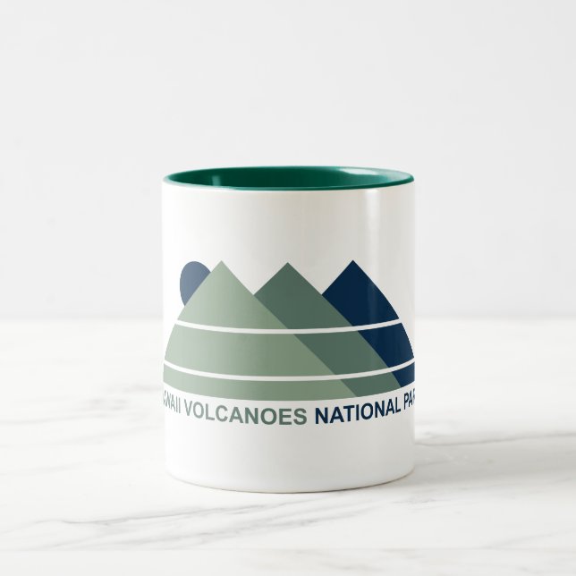 Hawaii Volcanoes National Park Mountain Sun Two-Tone Coffee Mug (Center)