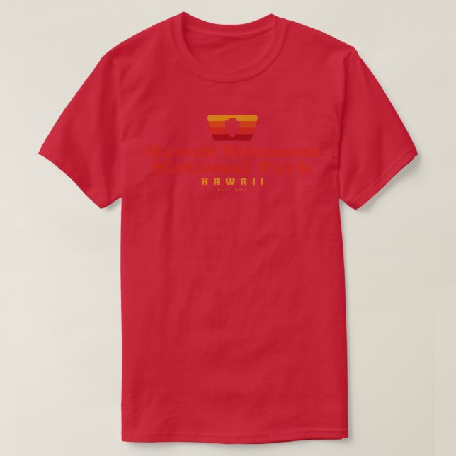 Hawaii Volcanoes National Park Retro Badge Arrowhe T-Shirt (Design Front)
