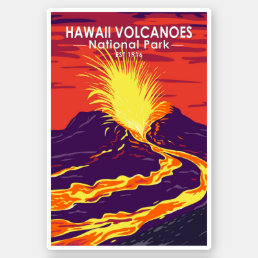 Hawaii Volcanoes National Park Retro Sticker