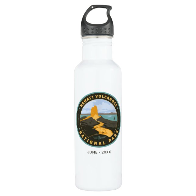 Hawaii Volcanoes National Park Stainless Steel Water Bottle (Front)