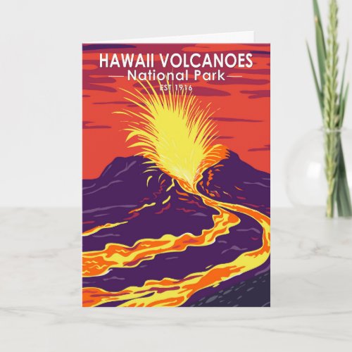 Hawaii Volcanoes National Park Vintage Card
