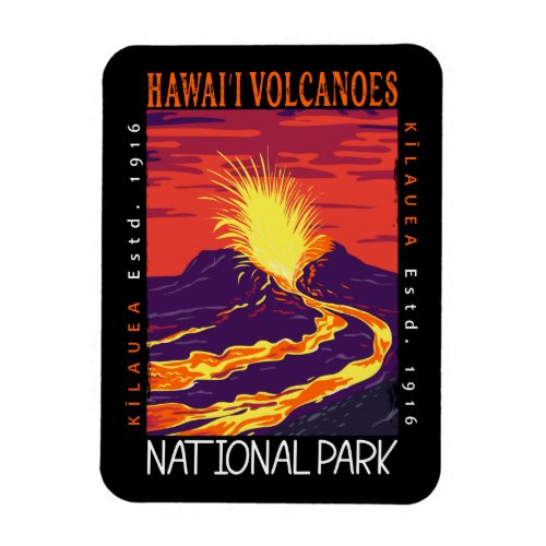 Hawaii Volcanoes National Park Vintage Distressed  Magnet