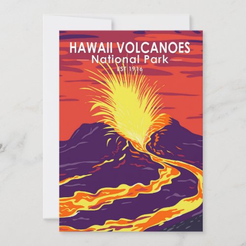 Hawaii Volcanoes National Park Vintage  Holiday Card