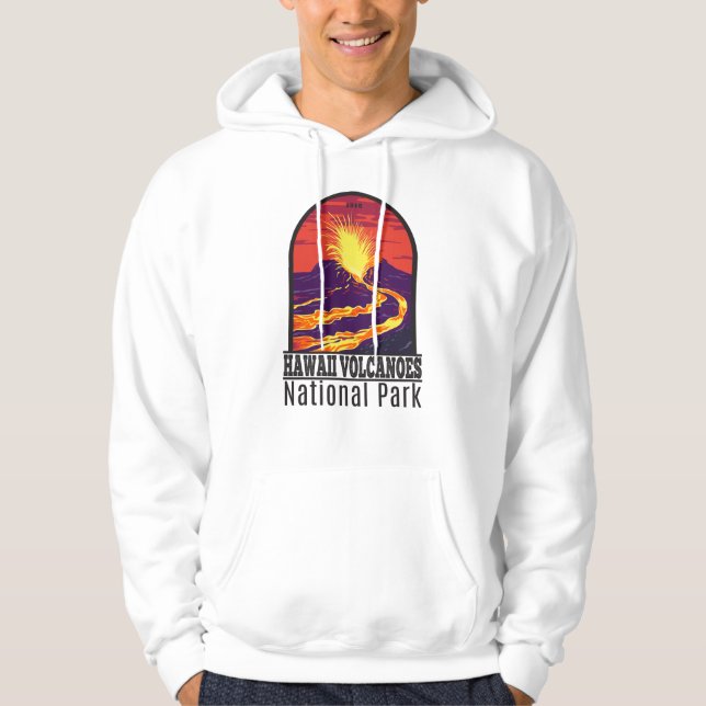 Hawaii Volcanoes National Park Vintage  Hoodie (Front)