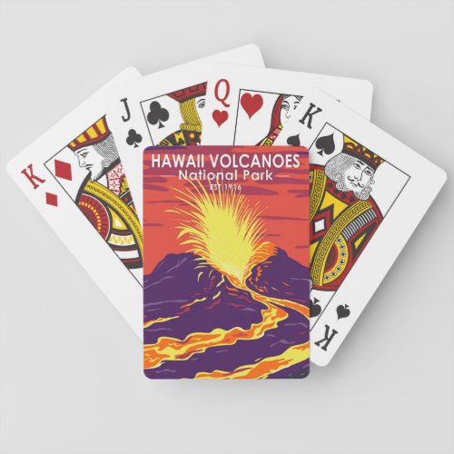 Hawaii Volcanoes National Park Vintage  Poker Cards