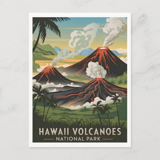 Hawaii Volcanoes National Park Vintage Postcard (Front)
