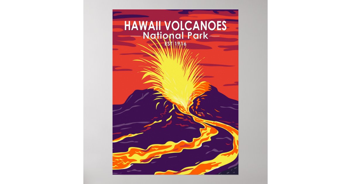 Hawaii Volcanoes National Park Vintage Poster | Zazzle