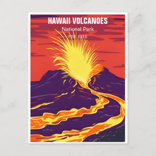 Hawaii Volcanoes National Park Vintage retro Postcard