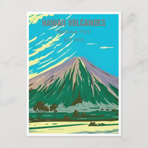 Hawaii Volcanoes National Park Vintage retro Postcard