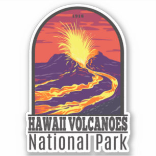 Hawaii Volcanoes National Park Vintage Sticker