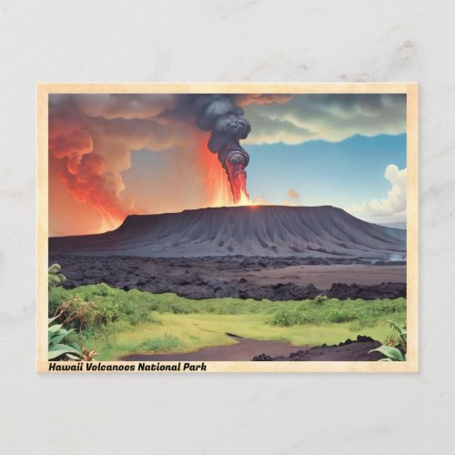 Hawaii Volcanoes National Park Vintage Travel Postcard