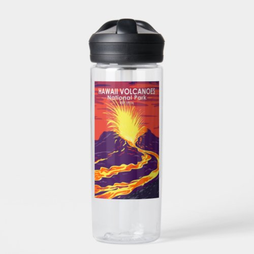 Hawaii Volcanoes National Park Vintage  Water Bottle