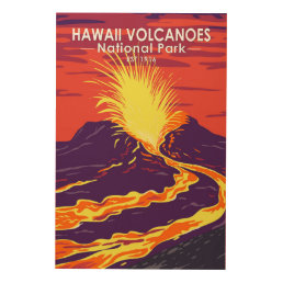 Hawaii Volcanoes National Park Vintage  Wood Wall Art