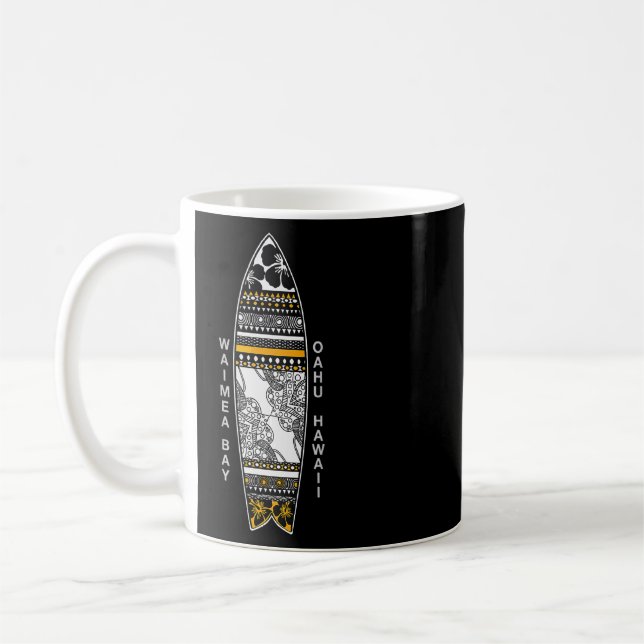 Hawaii Waimea Bay North Shore Oahu Surfing  Coffee Mug (Left)