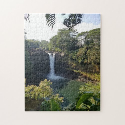 Hawaii Waterfall Scenic Travel Photography Jigsaw Puzzle