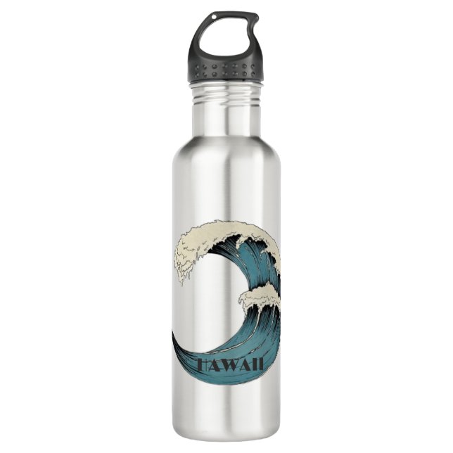 Hawaii wave stainless steel water bottle (Front)