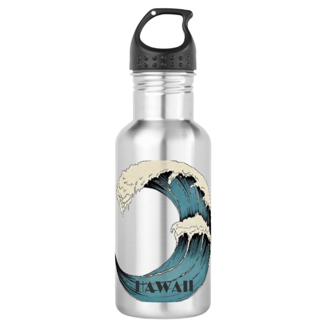 Hawaii wave stainless steel water bottle (Front)