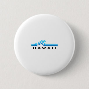 Hawaii Waves Vintage Mens Womens Boys Souvenir Haw Button