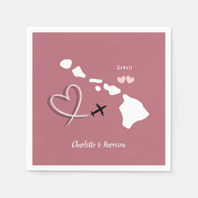 Hawaii Wedding Destination Napkins (Front)