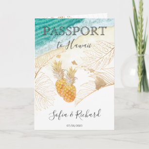 Hawaii Wedding Destination Passport World Map Invi Invitation