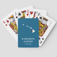 Hawaii Wedding Favor Deck of Cards, State Map
