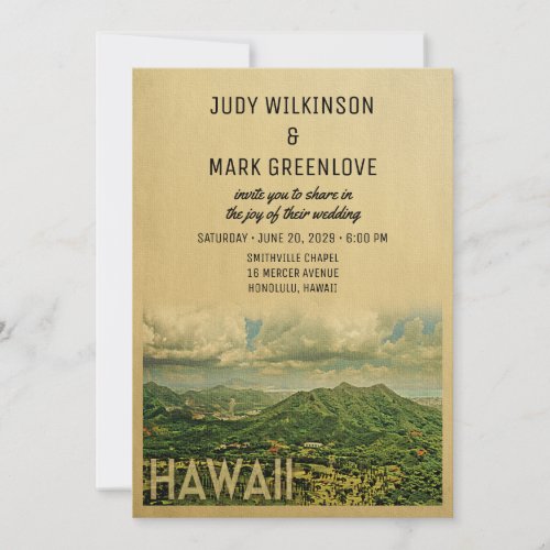 Hawaii Wedding Invitation Vintage Mid_Century