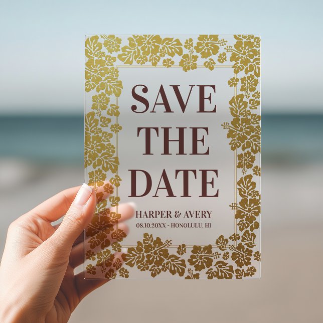 Hawaii Wedding Save The Date (Get ready to say "Aloha" to your dream wedding with our Hawaiian Save the Date card.)