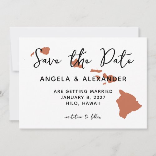 Hawaii Wedding Terracotta Save The Date