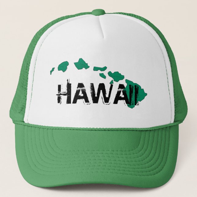 Hawaii white green islands hat (Front)