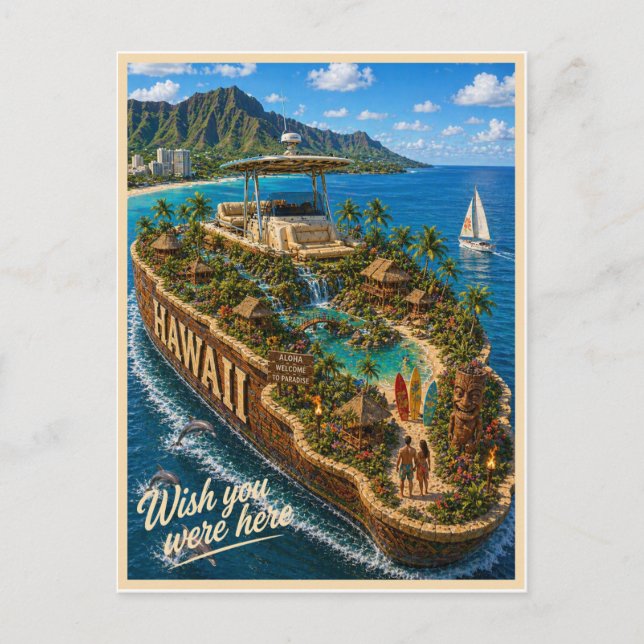 Hawaii | Wish You Were Here | State Series Postcard (Front)